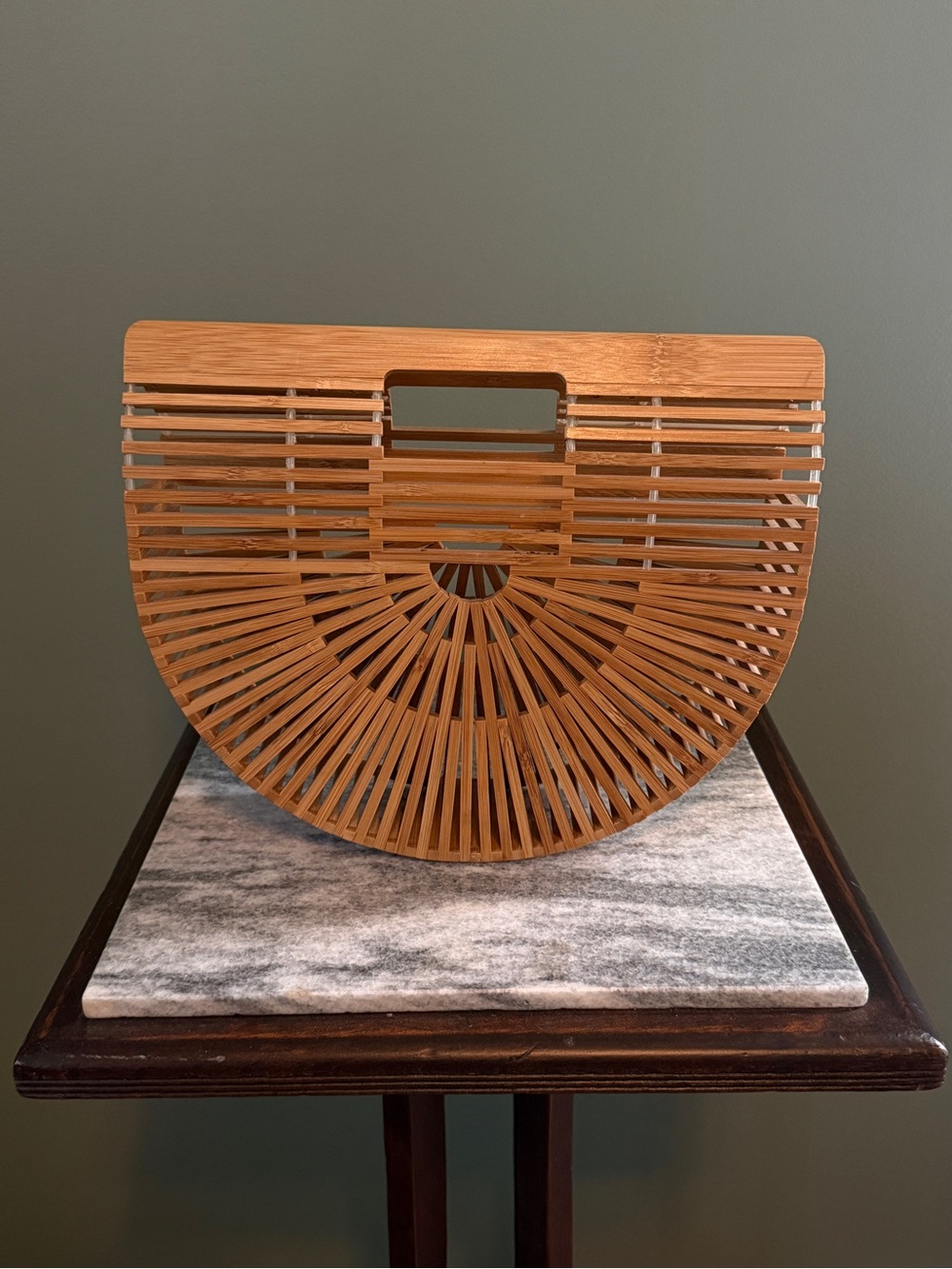 Bamboo Half-Moon Handbag - Natural